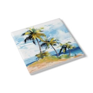 tropical retreat ceramic tile coaster square side view