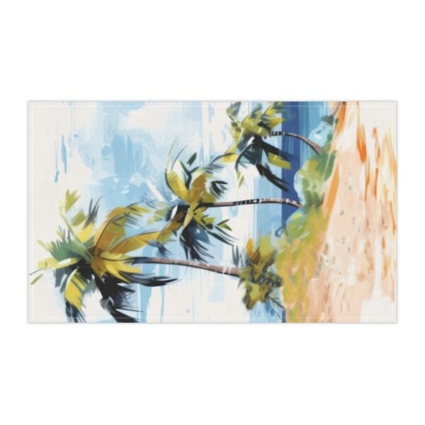 tropical retreat coastal tea towel