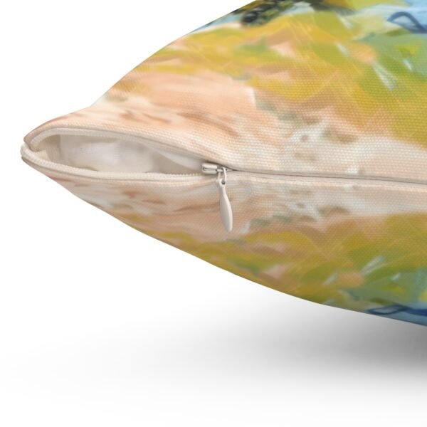 tropical retreat square pillow zipper close up