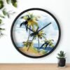 tropical retreat wall clock black over shelf tropical retreat wall clock black over shelf