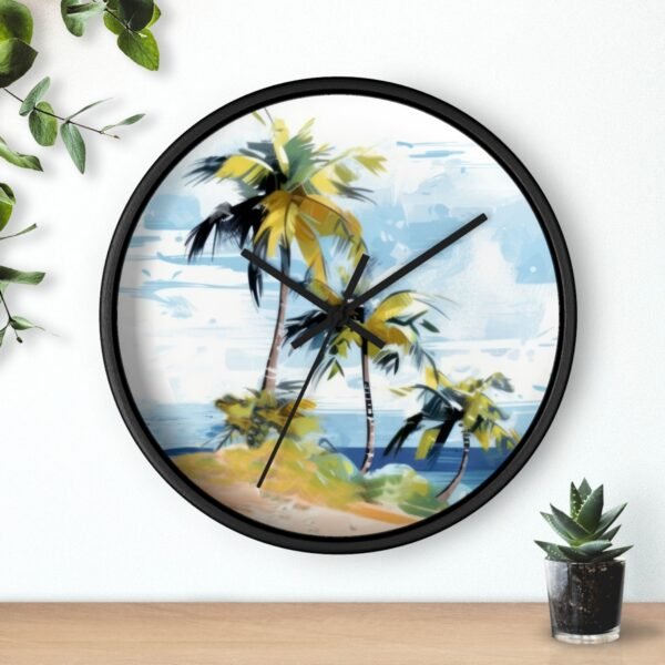 tropical retreat wall clock black over shelf tropical retreat wall clock black over shelf