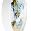 tropical retreat wall clock white frame white hands side view tropical retreat wall clock white frame white hands side view