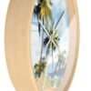 tropical retreat wall clock wood frame white hands side view tropical retreat wall clock wood frame white hands side view