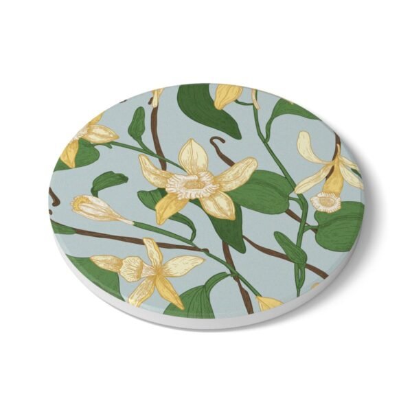 vanilla bean ceramic tile coaster round side view vanilla bean ceramic tile coaster round side view