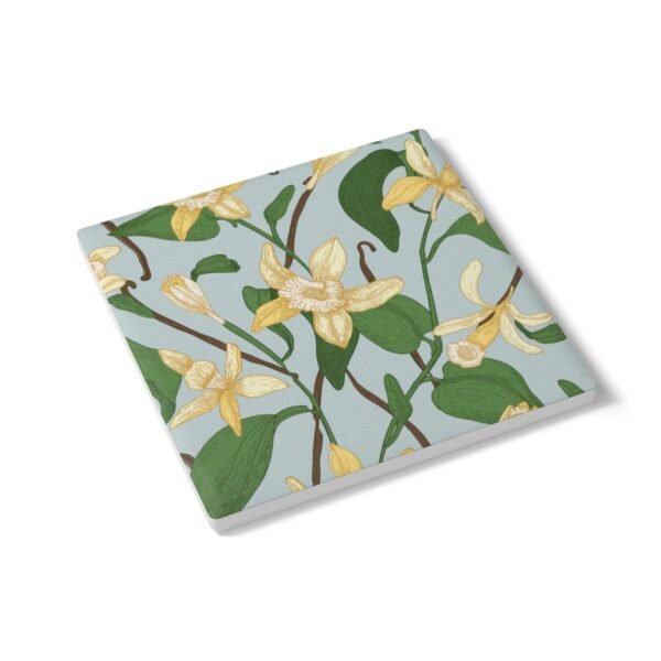vanilla bean ceramic tile coaster square side view vanilla bean ceramic tile coaster square side view