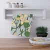 vanilla bean tea towel hanging on rack