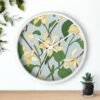 vanilla bean wall clock white frame white hands above shelf