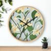 vanilla bean wall clock wood frame black hands above shelf