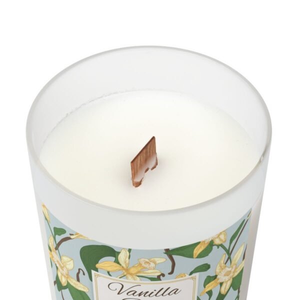 vanilla bean wood wick candle top view