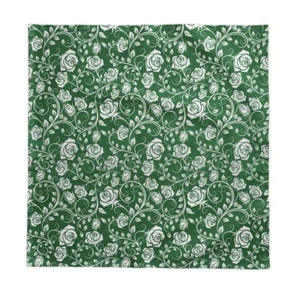 white green vintage roses tablecloth