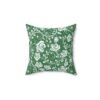 white green vintage roses throw pillow