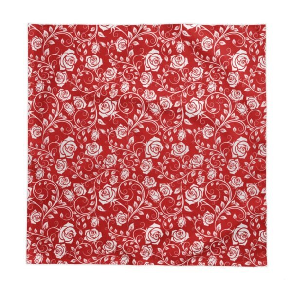 white red vintage roses tablecloth