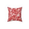 white red vintage roses throw pillow