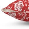 white red vintage roses throw pillow zipper closure