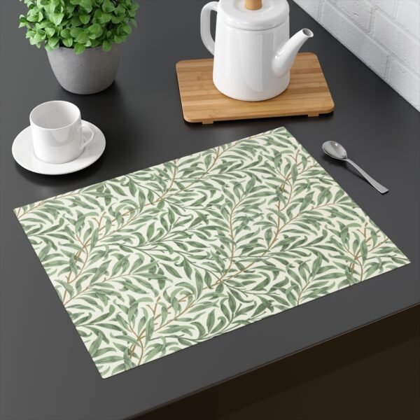willow bough placemat on dark table