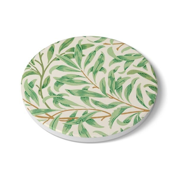 willow boughs ceramic tile coaster round side view willow boughs ceramic tile coaster round side view