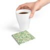 willow boughs ceramic tile coaster square with hand holding coffee cup willow boughs ceramic tile coaster square with hand holding coffee cup
