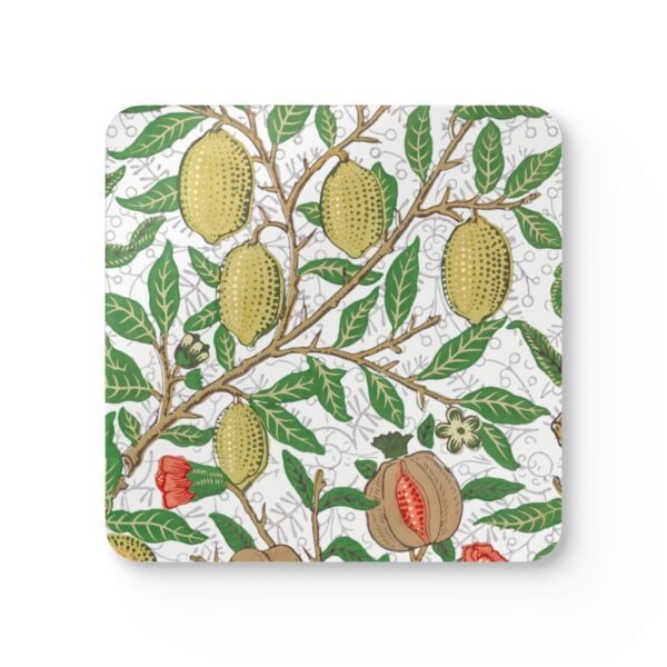 Fruit Morris hardboard coasters
