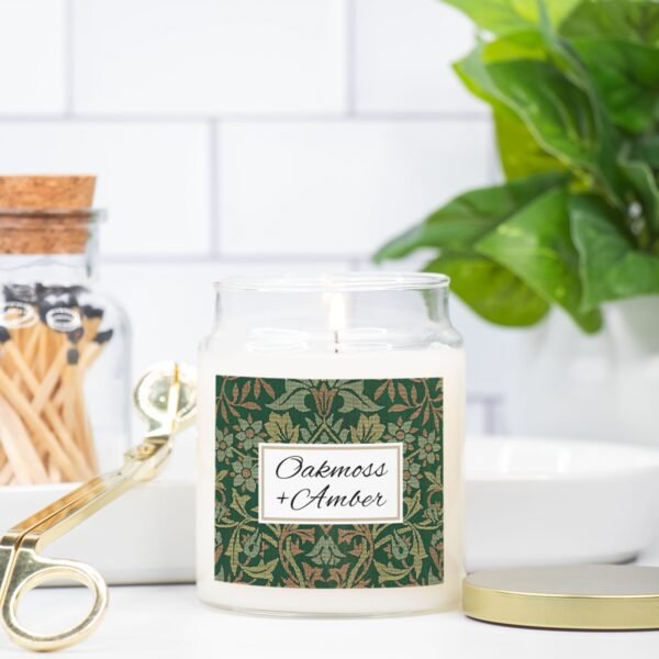 Oakmoss Amber Apothecary Candle in a kitchen with match sticks Oakmoss Amber Apothecary Candle in a kitchen with match sticks