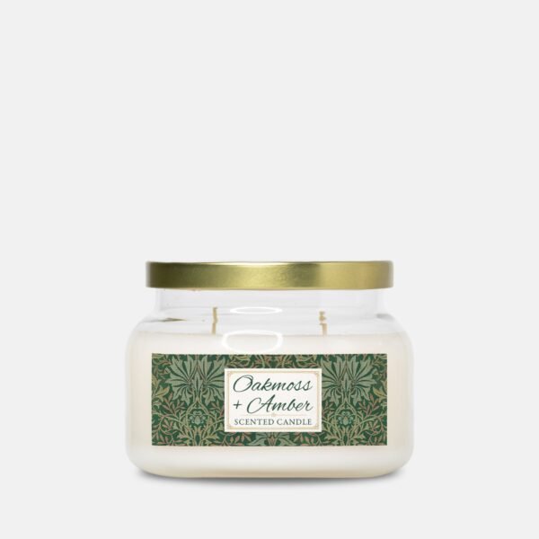 Oakmoss Amber candle in a double wick apothecary jar Oakmoss Amber candle in a double wick apothecary jar