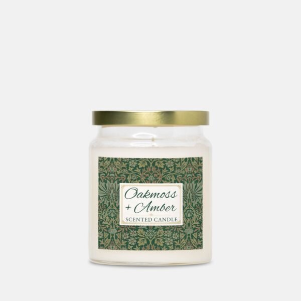 Oakmoss Amber candle in apothecary jar