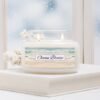 Ocean Breeze 2 wick apothecary candle in a winter scene