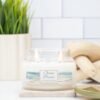 Ocean Breeze 2 wick apothecary lit candle on counter