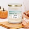 Ocean Breeze apothecary candle in kitchen with pumpkin Ocean Breeze apothecary candle in kitchen with pumpkin