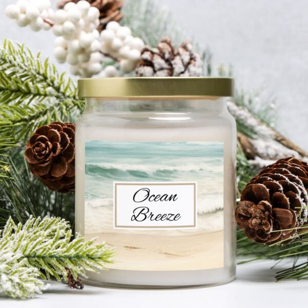 Ocean Breeze apothecary candle with pinecones Ocean Breeze apothecary candle with pinecones