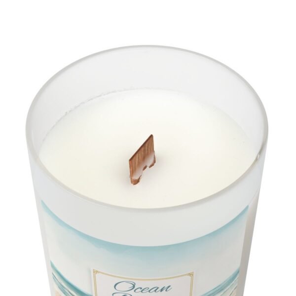 Ocean Breeze wood wick candle top view