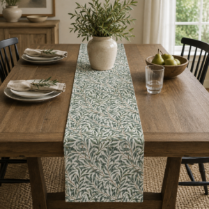 Willow Bough table runner on wood table Willow Bough table runner on wood table