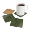flower garden hardboard coaster set with coffee cup