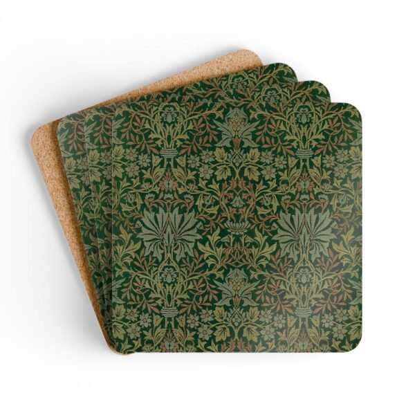 flower garden hardboard coaster set with cork backing