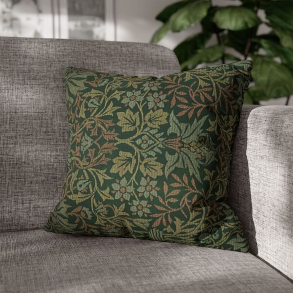 flower garden pillow on sofa