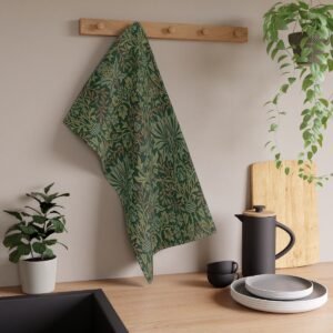 flower garden tea towel hannging from kitchen hook flower garden tea towel hannging from kitchen hook