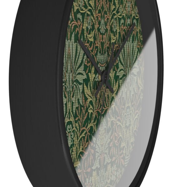 flower garden wall clock Black frame black hands