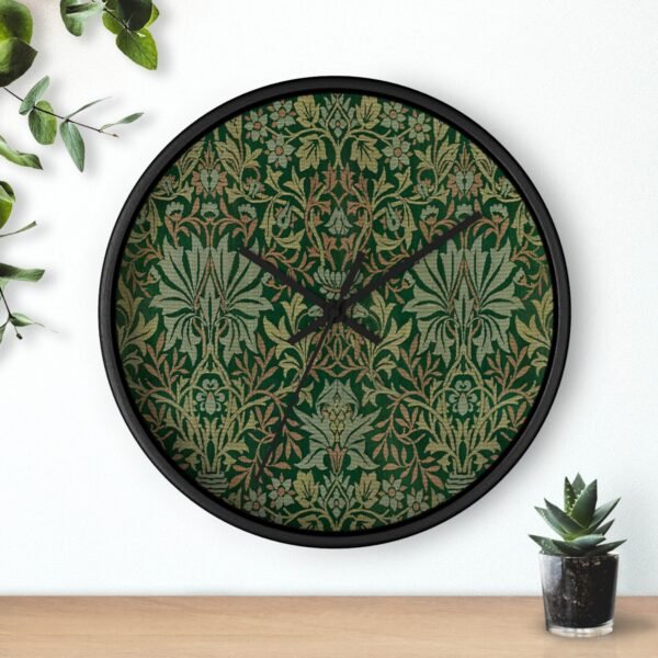 flower garden wall clock black over shelf
