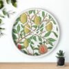 fruit william morris wall clock white frame white hands over shelf fruit william morris wall clock white frame white hands over shelf