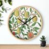 fruit william morris wall clock wood frame black hands over shelf fruit william morris wall clock wood frame black hands over shelf