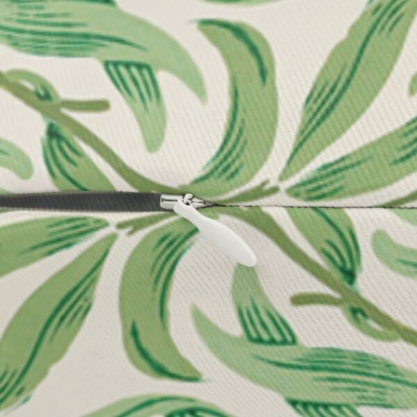 willow boughs lumbar pillow close up of zipper