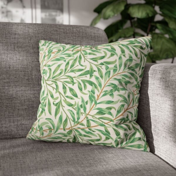 willow boughs quare pillow on a sofa