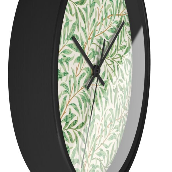 willow boughs wall clock Black Frame Black Hands side view