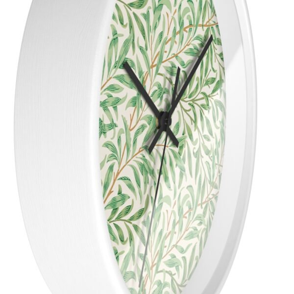 willow boughs wall clock White Frame Black Hands side view