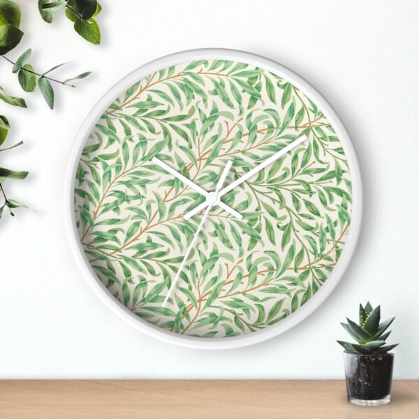 willow boughs wall clock White Frame White Hands over shelf