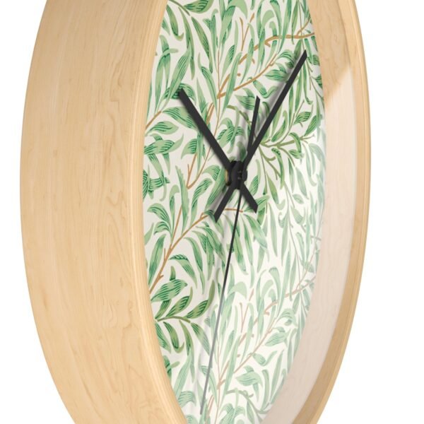 willow boughs wall clock Wood Frame Black Hands side view