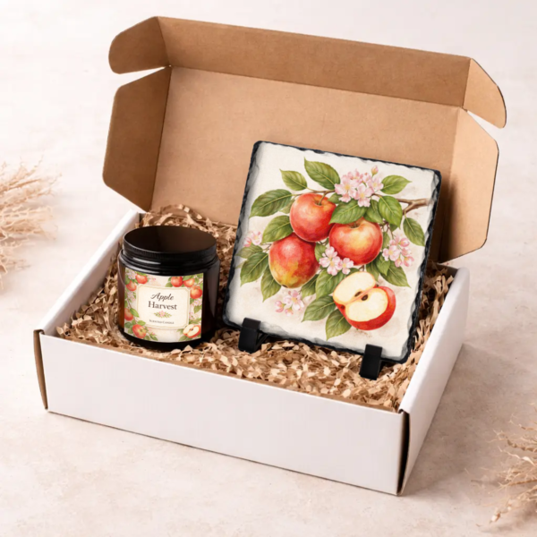 Apple Harvest cand and slate image keepsake in gift box