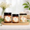Apple Harvest soy candles multiple sizes on counter