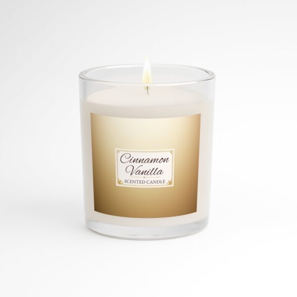 Beach Rose lit candle in clear jar