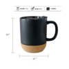 Black Ceramic Mug with cork bottom