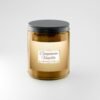 Cinnamon Vanilla candle in amber jar with black lid